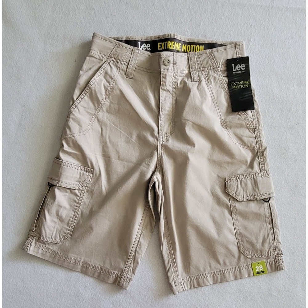 Lee Extreme Motion Cargo Shorts 28 Flex Waistband Performance Stretch New NWT